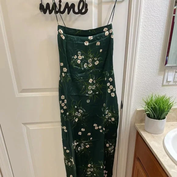 NWT Reformation Frankie Silk Dress Buena - Picture 7 of 9